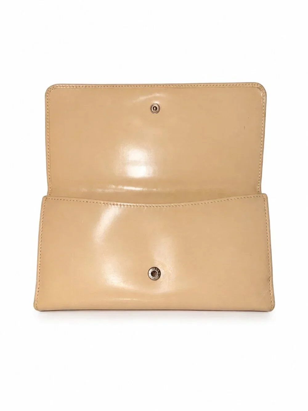 Gucci Beige Patent Leather Continental Wallet